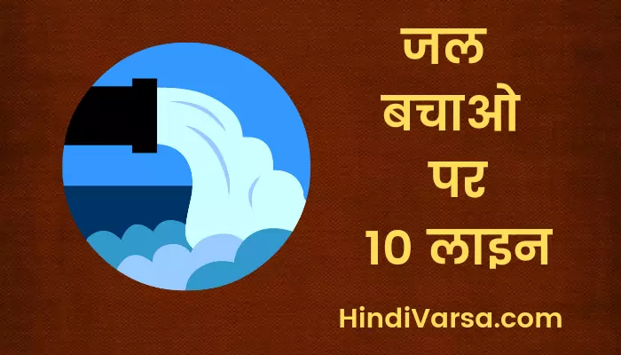 10 lines on Save Water in Hindi